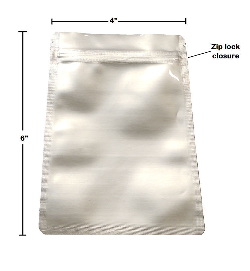 SMALL 7 Mil Mylar Zip Lock Bags.