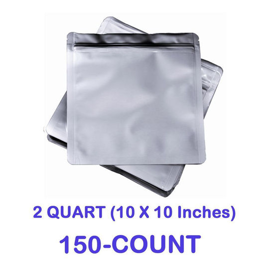 Picture of 2 Quart 7 Mil Mylar Zip Lock Bags (150-COUNT)