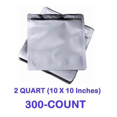 1 Gallon Mylar Zip Lock Bags + 300 cc Oxygen Absorbers (50-COUNT).