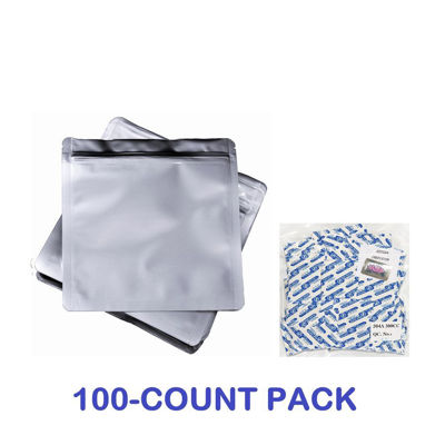 Picture of 2 Quart Mylar Zip Lock Bags + 300 cc Oxygen Absorbers (100-COUNT)