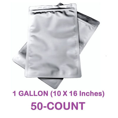 Gallon 7-Mil Zip Seal Mylar Bags.