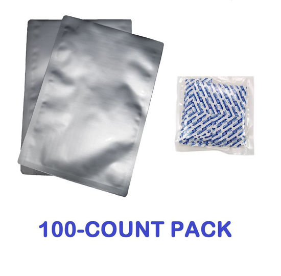 Picture of 2 Quart 7-Mil Standard Mylar Bags plus 300 CC Oxygen Absorbers (100-COUNT)