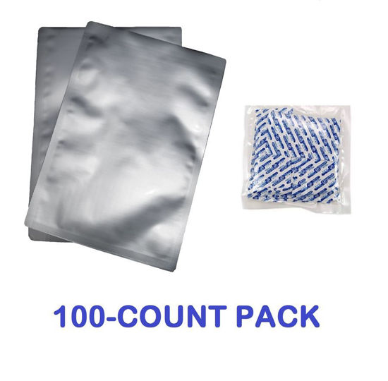 2 Quart 7-Mil Standard Mylar Bags plus 300 CC Oxygen Absorbers (100-COUNT).