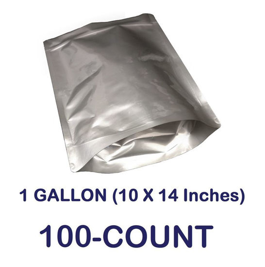 Picture of 1 Gallon 7-Mil Gusseted Zip Lock Mylar Bag (100-COUNT)