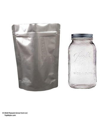 1 Quart 7-Mil CLEAR FRONT Gusseted Zip Lock Mylar Bag.