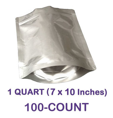 Picture of 1 Quart 7-Mil Gusseted Zip Lock Mylar Bag (100-COUNT)