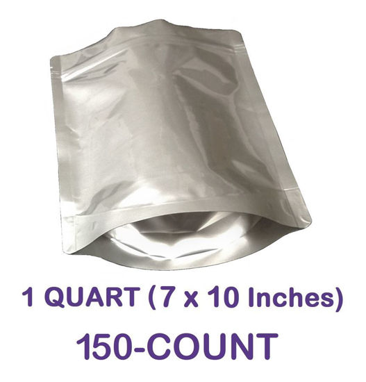 Picture of 1 Quart 7-Mil Gusseted Zip Lock Mylar Bag (150-COUNT)