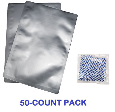 Picture of 1 Gallon 7-Mil Standard Mylar Bag plus 300 CC Oxygen Absorbers (50-COUNT)
