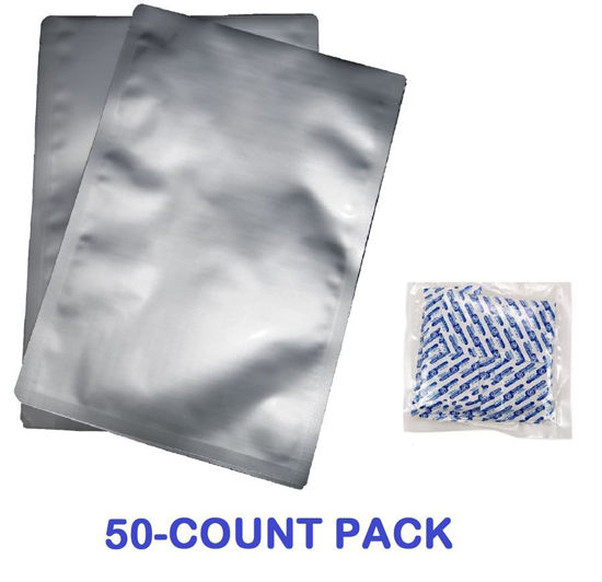 1 Gallon Mylar Zip Lock Bags + 300 cc Oxygen Absorbers (50-COUNT).