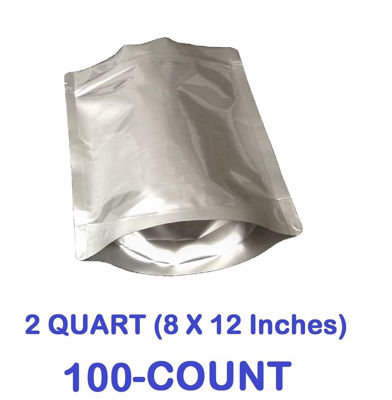 Picture of 2 Quart 7-Mil Gusseted Zip Lock Mylar Bag (100-COUNT)