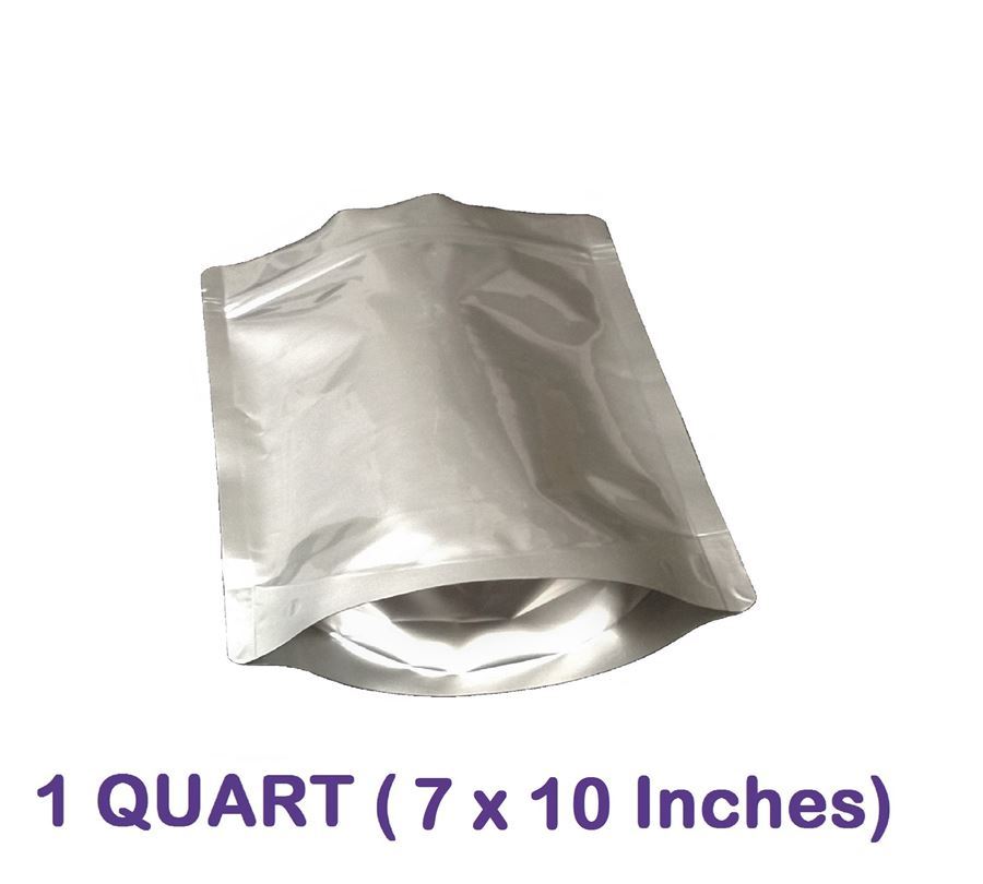 1 Quart 7Mil Gusseted Zip Lock Mylar Bag.