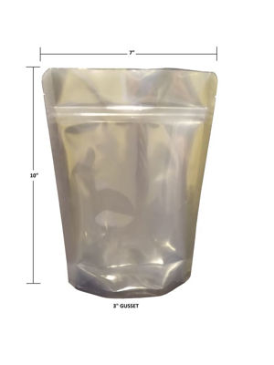 Picture of 1 Quart 7-Mil CLEAR FRONT Gusseted Zip Lock Mylar Bag