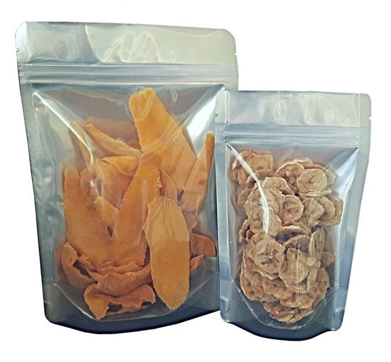 1 Quart 7Mil CLEAR FRONT Gusseted Zip Lock Mylar Bag.