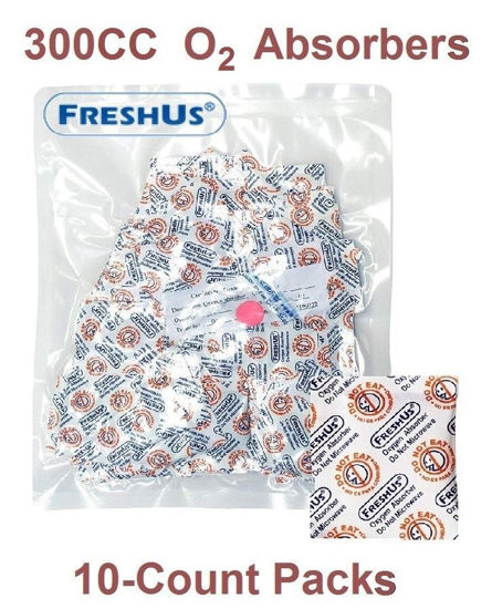 10 individual pack of 10 Packets, Total 100... New FreshUS 300cc Oxygen Absorber