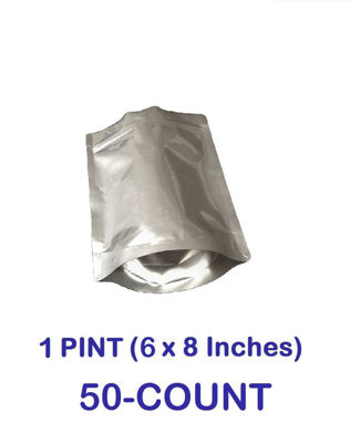 Picture of 1 Pint 7-Mil Gusseted Zip Lock Mylar Bag (50-COUNT)