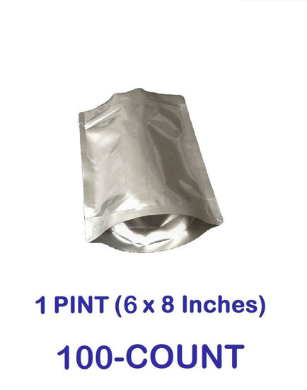 Picture of 1 Pint 7-Mil Gusseted Zip Lock Mylar Bag (100-COUNT)