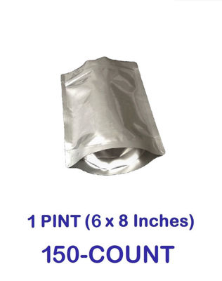 Picture of 1 Pint 7-Mil Gusseted Zip Lock Mylar Bag (150-COUNT)
