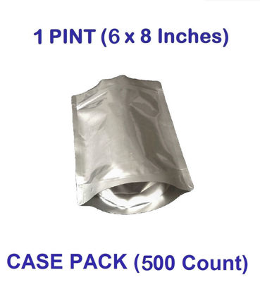 Picture of 1 Pint 7-Mil Gusseted Zip Lock Mylar Bag (BULK-CASE)- 500 COUNT