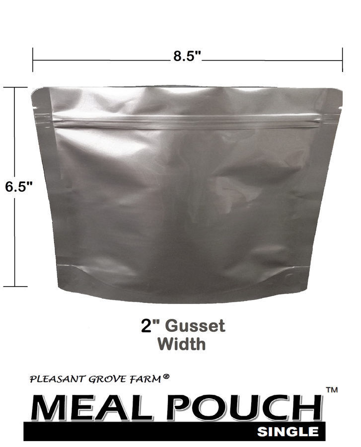 MEAL POUCH (SINGLE) 7Mil Gusseted Zip Lock Mylar Bag plus 300 CC