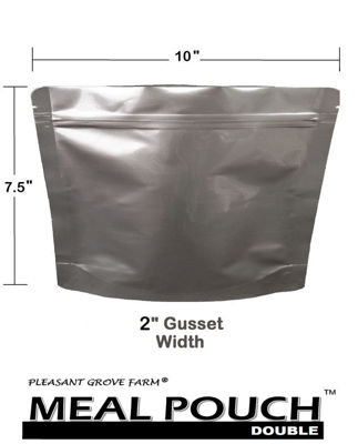 Picture of MEAL POUCH (DOUBLE) 7-Mil Gusseted Zip Lock Mylar Bag plus 300 CC Oxygen Absorbers