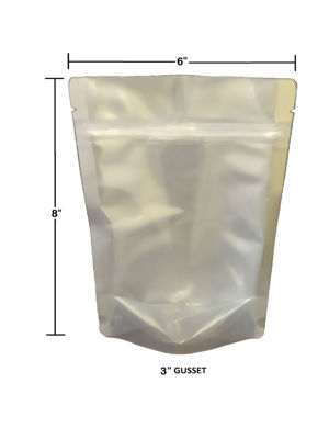 Picture of 1 Pint 7-Mil CLEAR FRONT Gusseted Zip Lock Mylar Bag