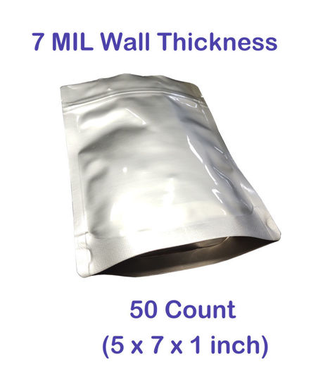 Picture of 1 CUP (1/2 Pint)  7-Mil Gusseted Zip Lock Mylar Bag (50-COUNT)