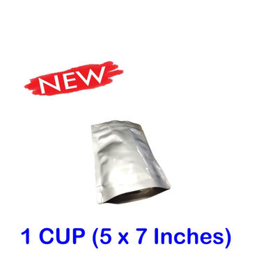 Picture of 1 CUP (1/2 PINT) 7-Mil Gusseted Zip Lock Mylar Bag