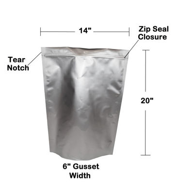 Picture of 2.5 Gallon 7-Mil Gusseted Zip Seal Mylar Bag plus 1000 CC Oxygen Absorbers