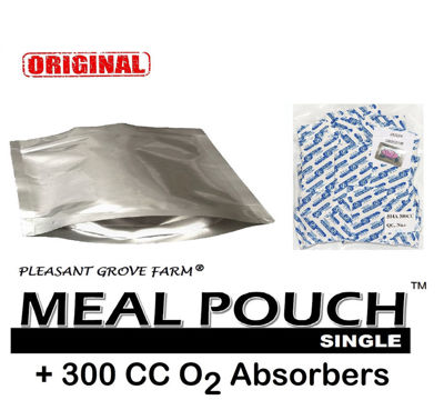 Picture of MEAL POUCH (SINGLE) 7-Mil Gusseted Zip Lock Mylar Bag plus 300 CC Oxygen Absorbers