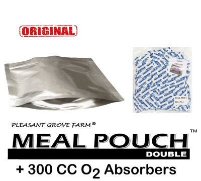 Picture of MEAL POUCH (DOUBLE) 7-Mil Gusseted Zip Lock Mylar Bag plus 300 CC Oxygen Absorbers