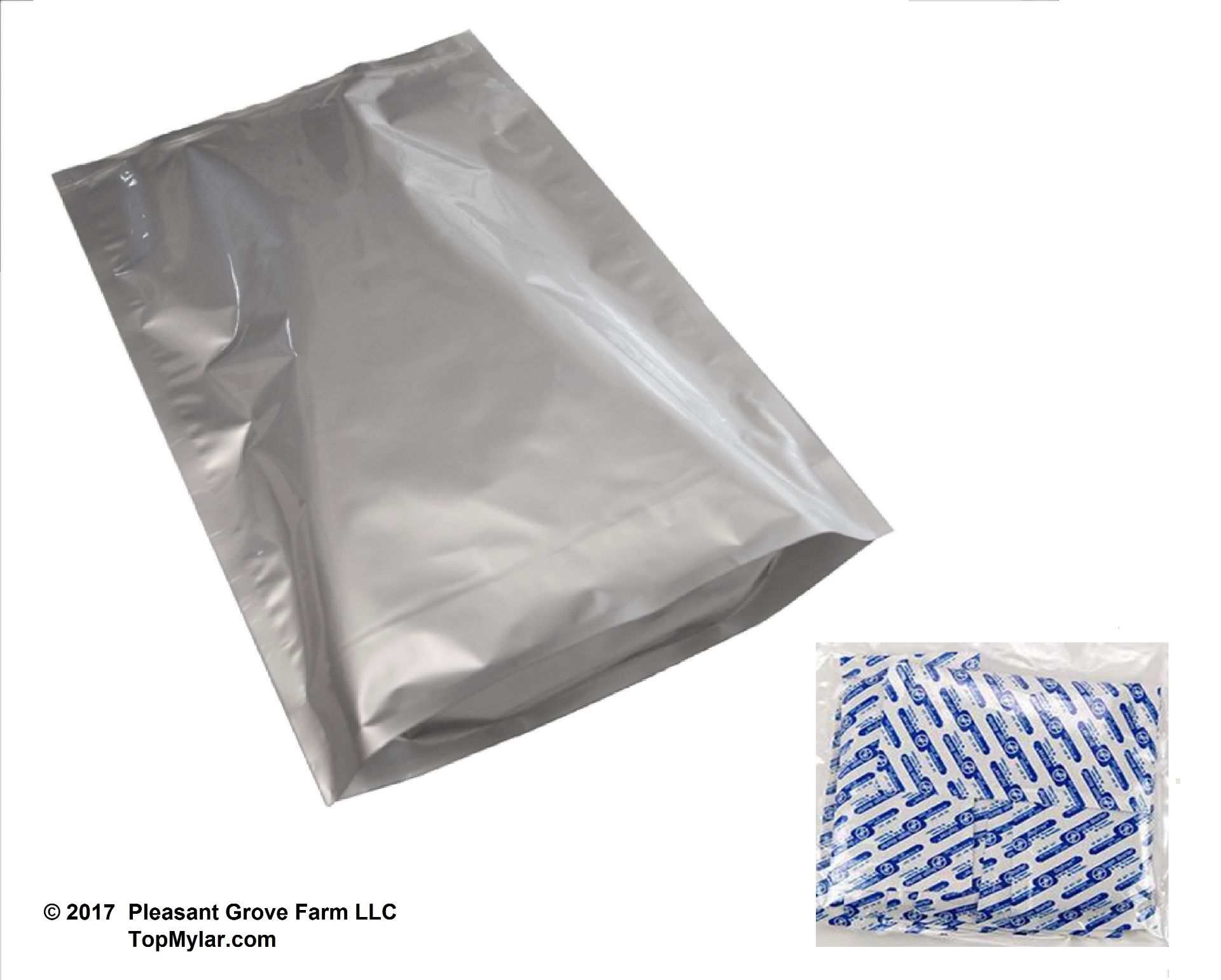 Picture of 2.5 Gallon 7-MIL Gusseted Zip Top Mylar Bags (20-COUNT) plus 1000 CC Oxygen Absorbers