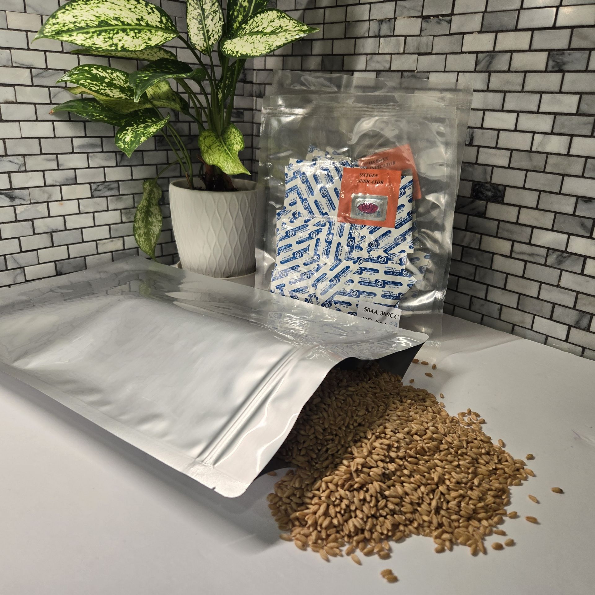 Picture of 1 Gallon 7 Mil Mylar Zip Top Bags + 300 cc Oxygen Absorbers (100-COUNT)