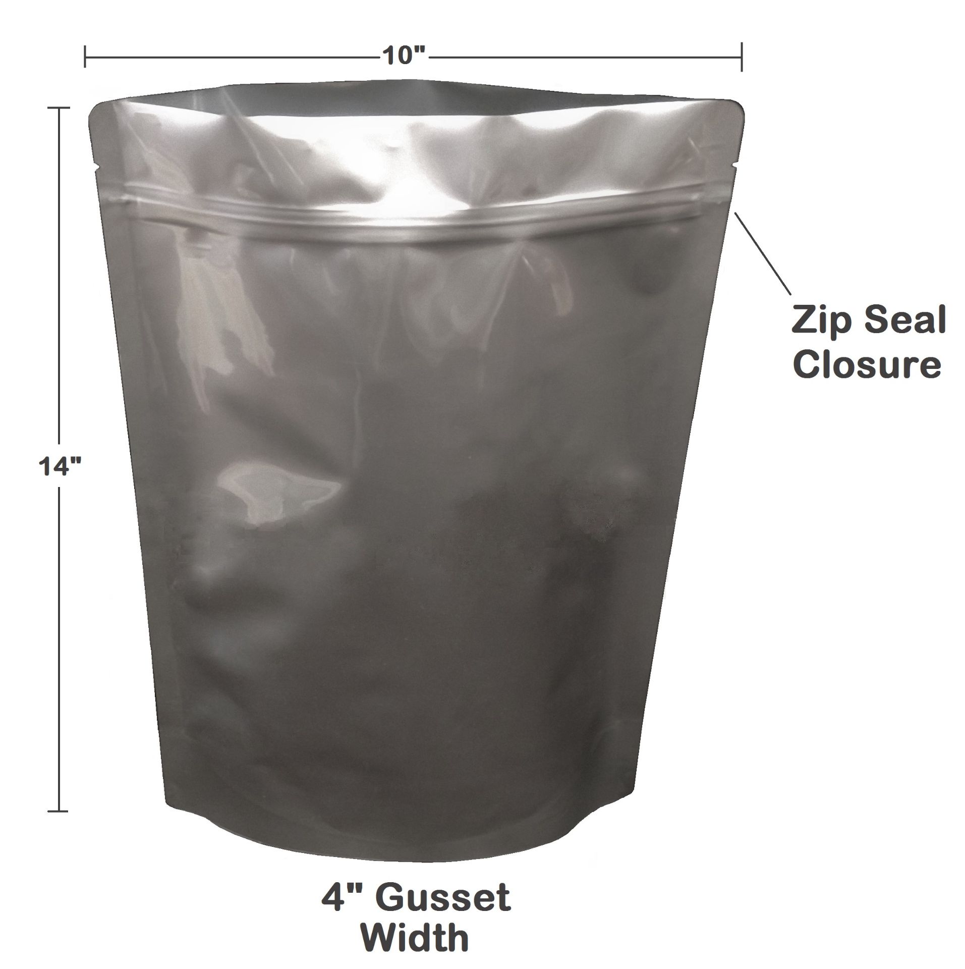 Picture of 1 Gallon 7-Mil Gusseted Zip Top Mylar Bag plus 300 CC Oxygen Absorbers (100-COUNT)